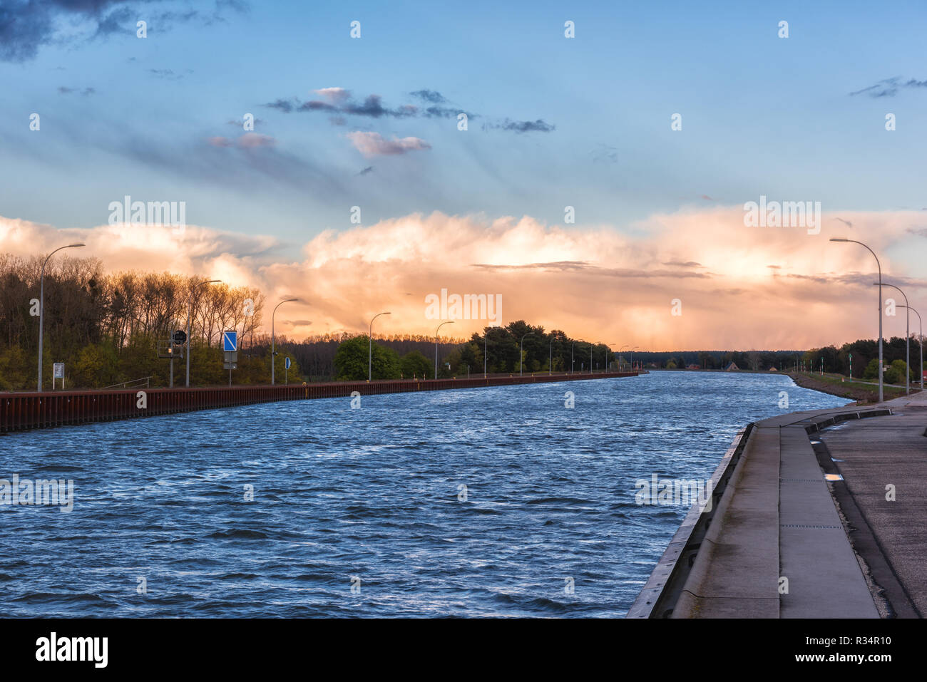 Magdeburg Water Bridge, across river Elbe-Havel Canal, stunning