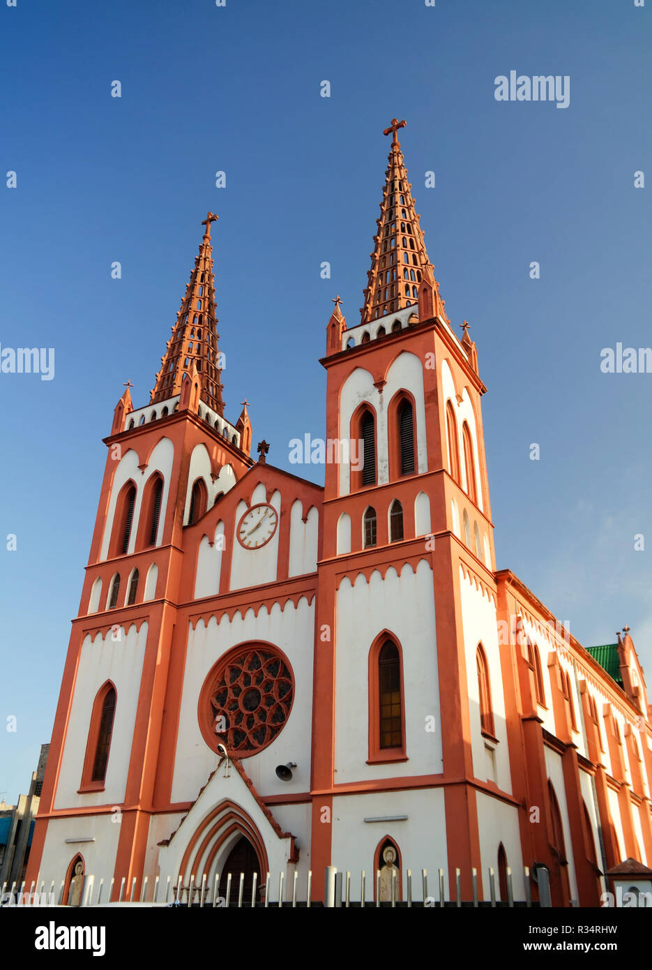 Exterior view to The Sacred Heart of Jesus Cathedral , Lome, Togo Stock Photo