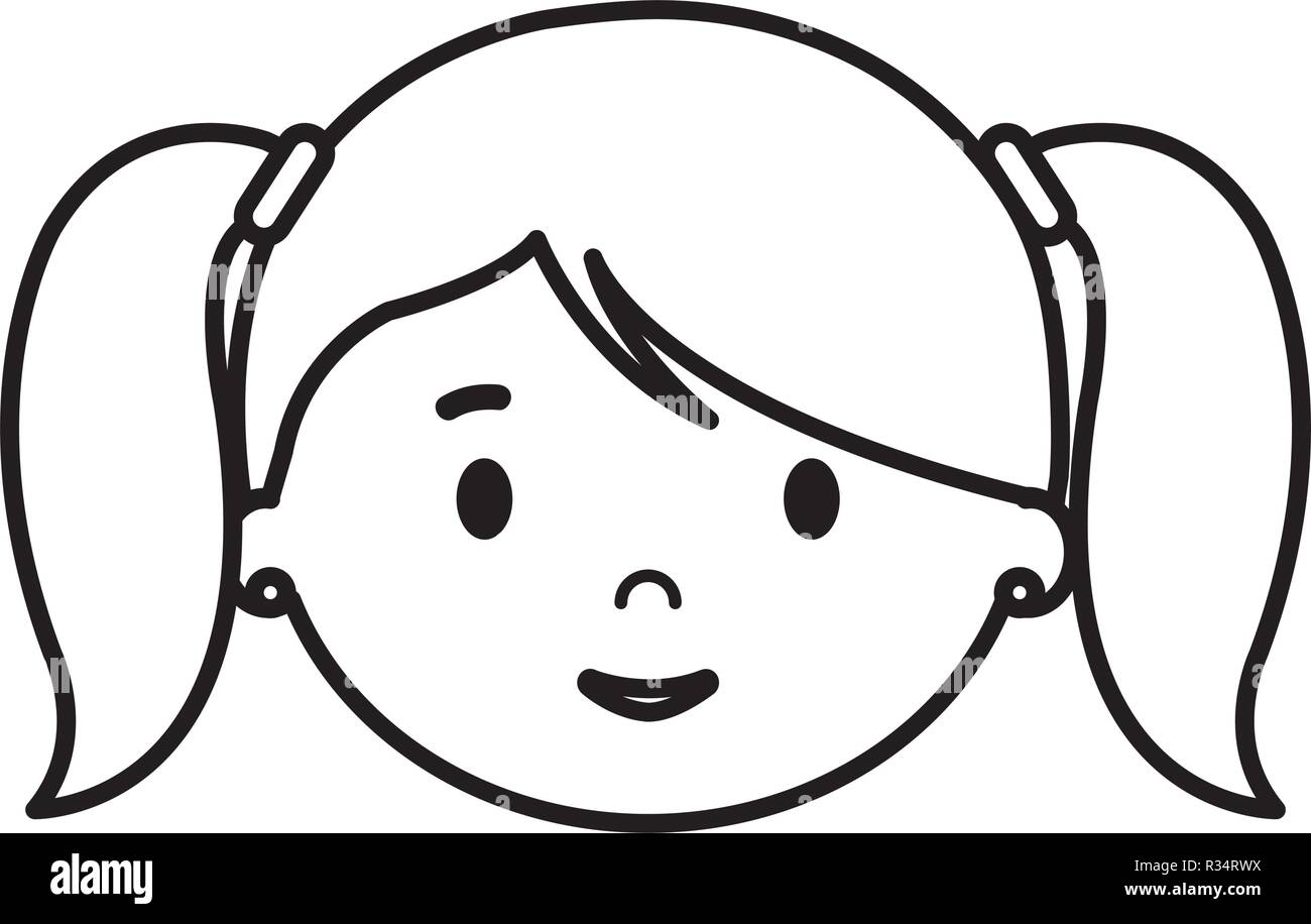 beautiful little girl head character vector illustration design Stock ...