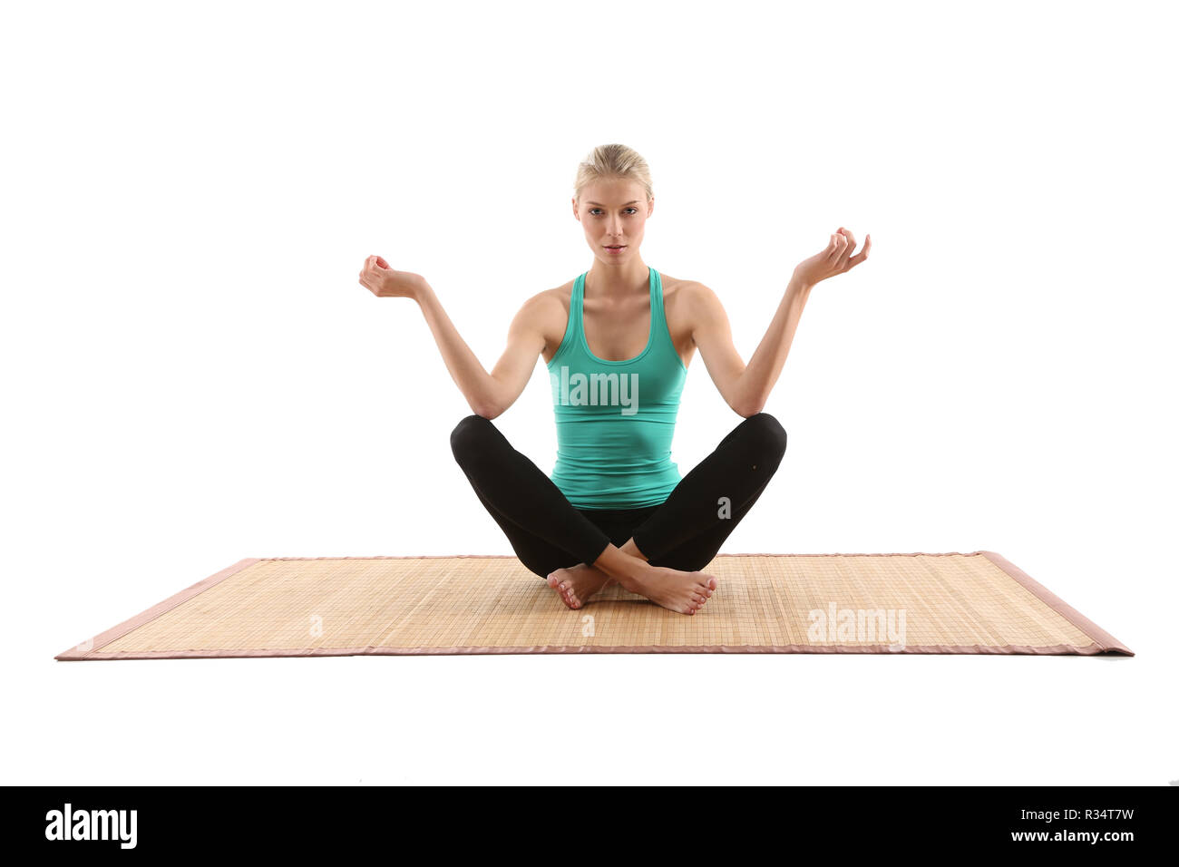 woman doing yoga Stock Photo