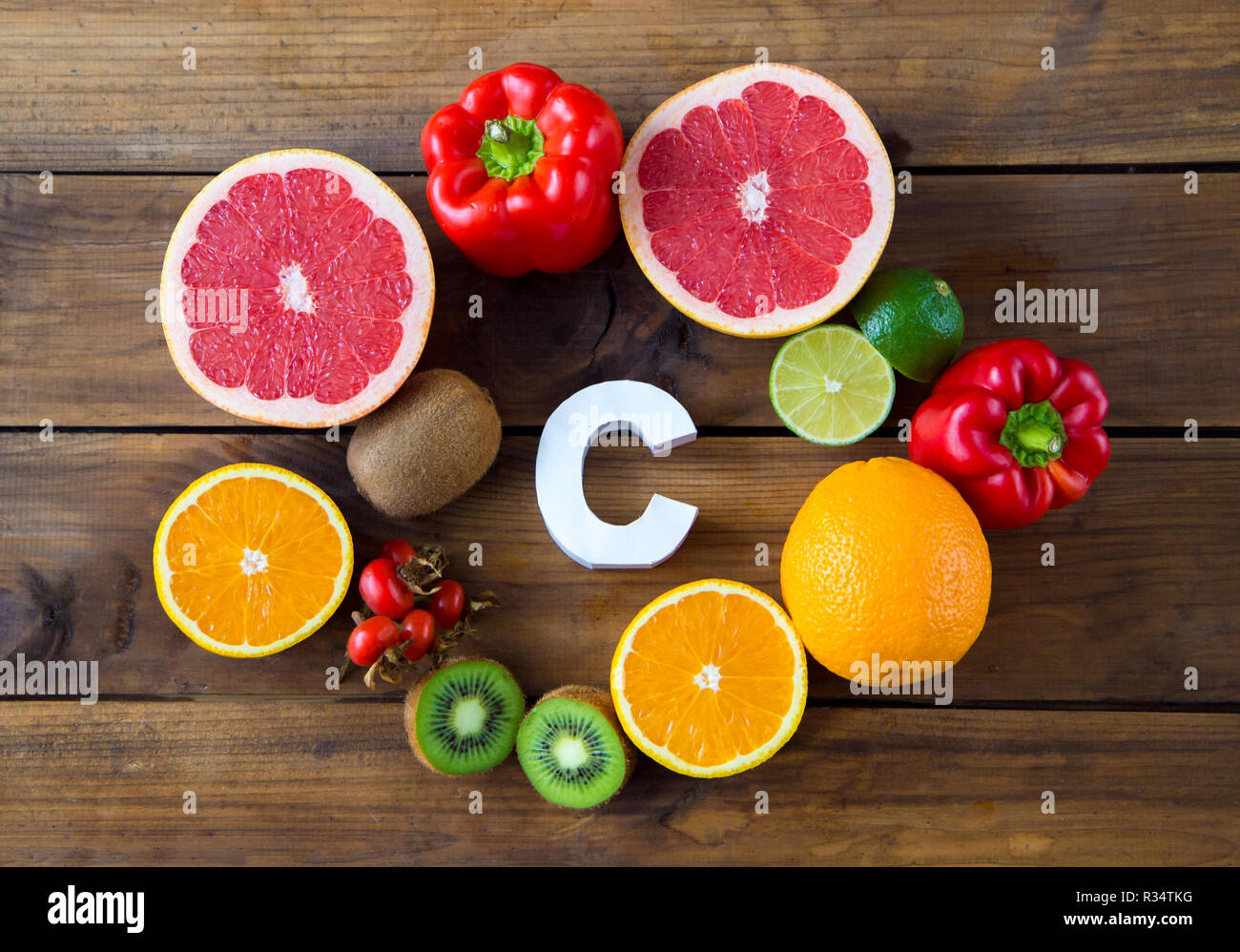 Vitamin C in fruits and vegetables. Natural products rich in vitamin C