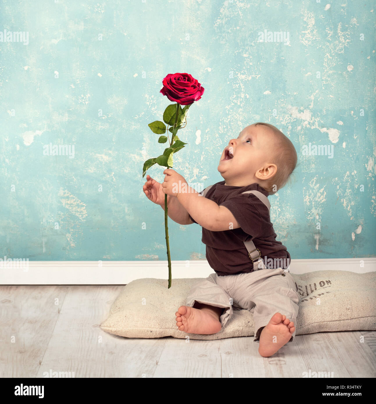 give a rose Stock Photo