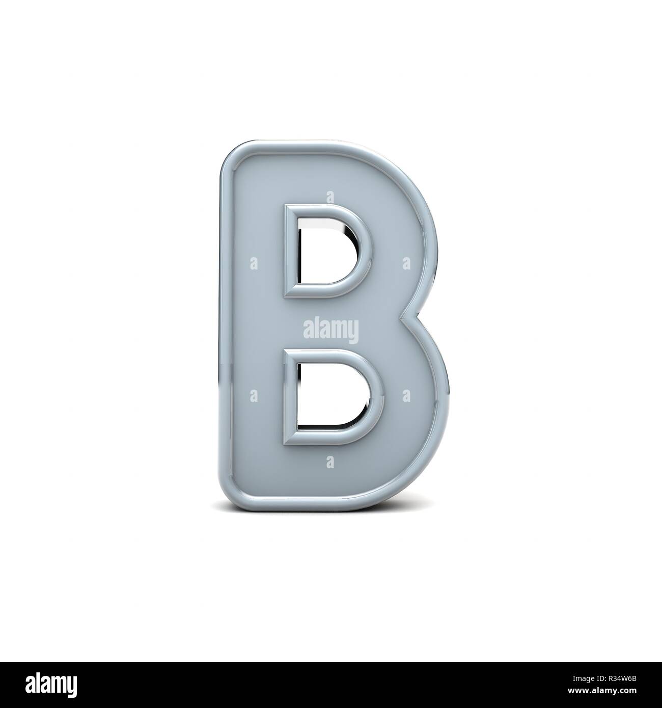 Letter B beveled capital letter. 3D Rendering Stock Photo