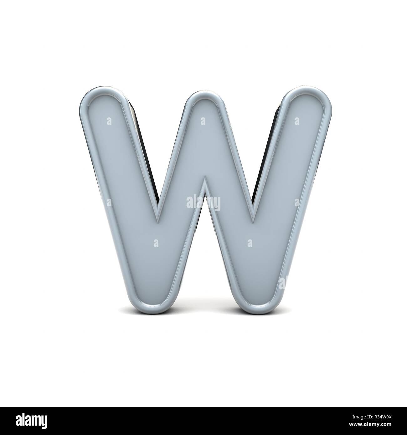 Letter W beveled capital letter. 3D Rendering Stock Photo - Alamy