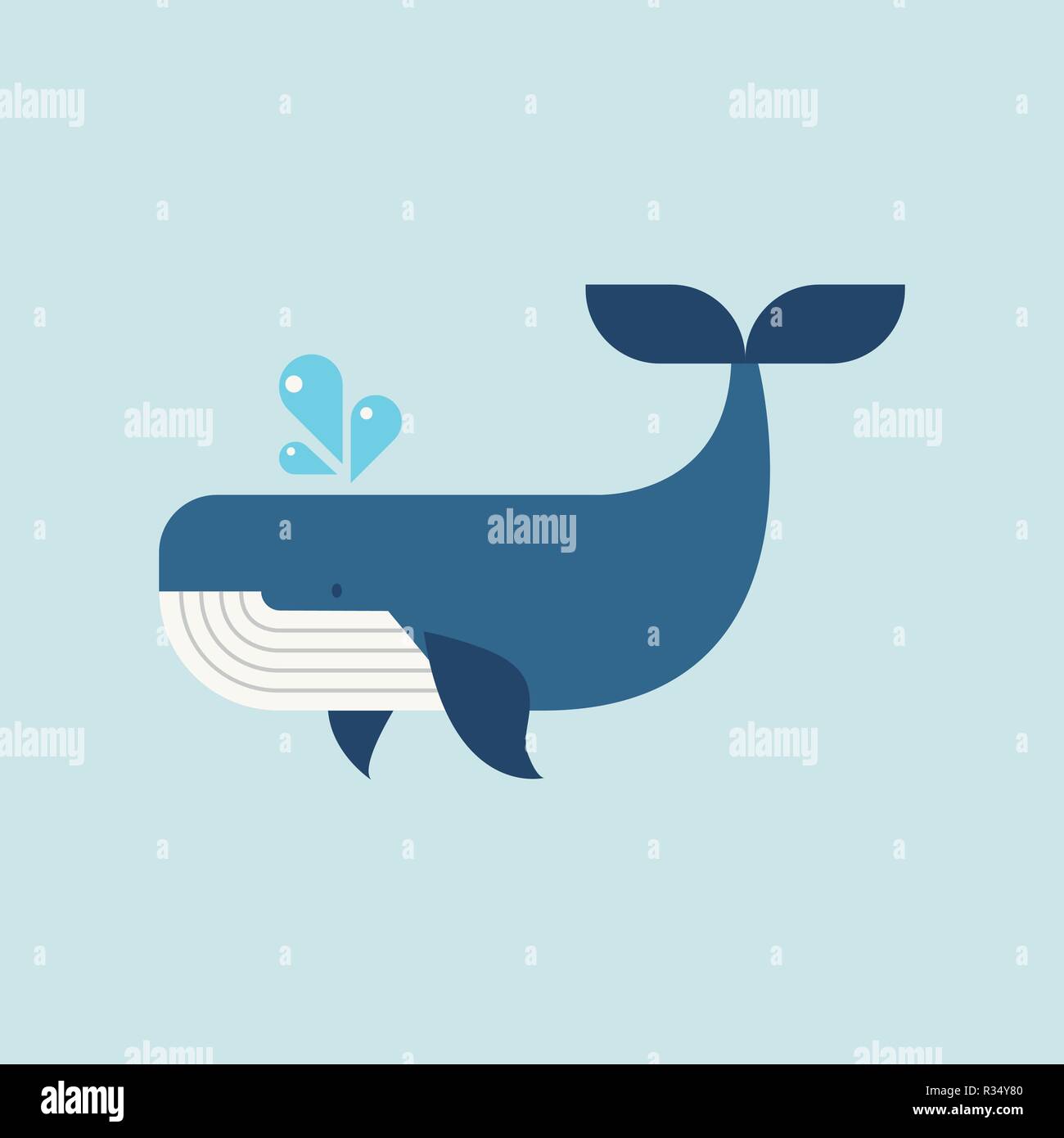 Whale In Flat Style Vector Illustration Stock Vector Image Art Alamy
