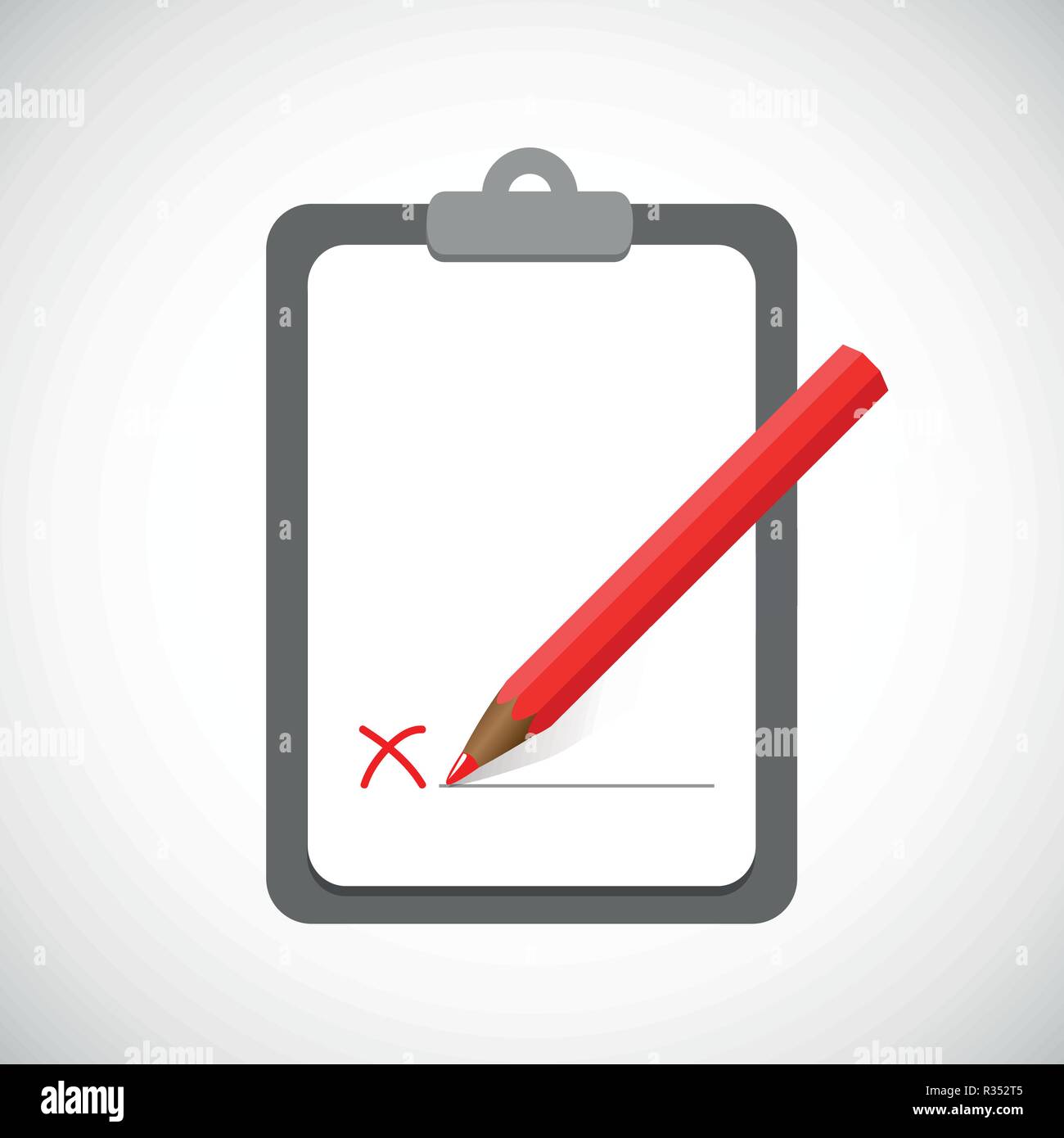 clipboard with red pen business design vector illustration Stock Vector