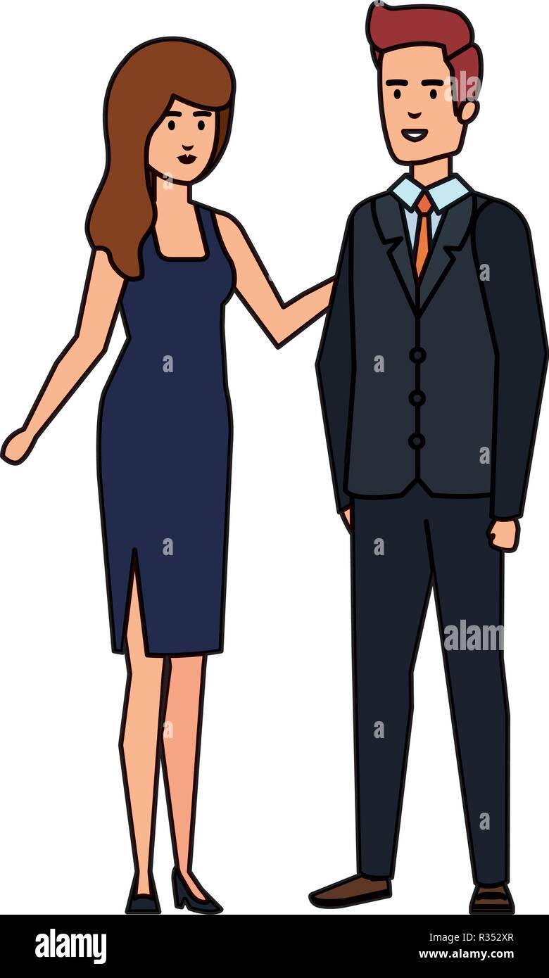 business couple avatars characters vector illustration design Stock ...