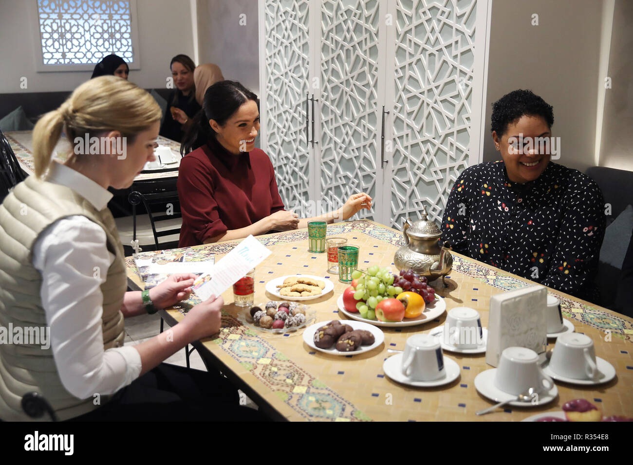 The Duchess Of Sussex Centre And Chef Clare Smyth Left During