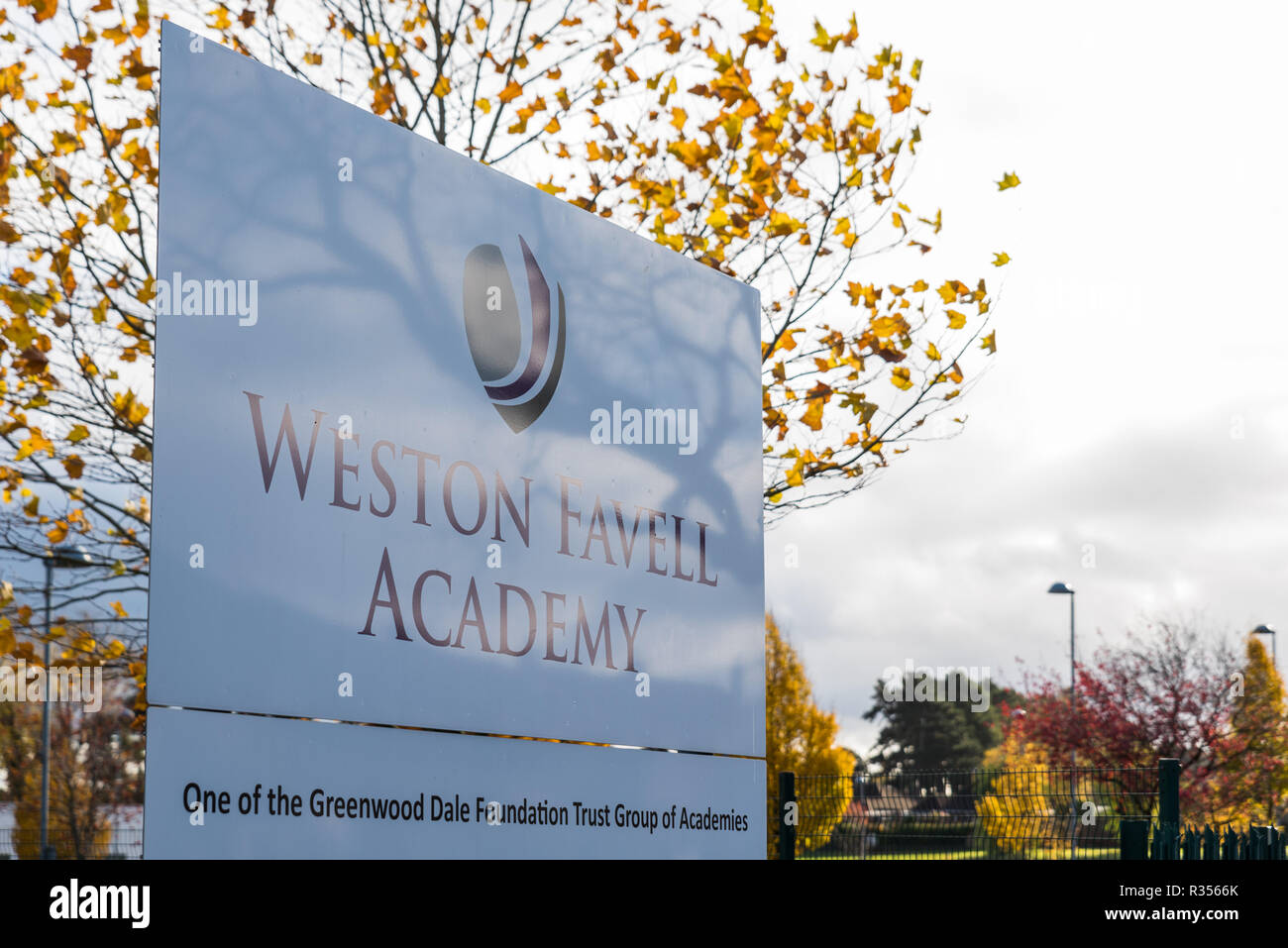 Northampton UK November 11 2018 sunny day view of weston favell