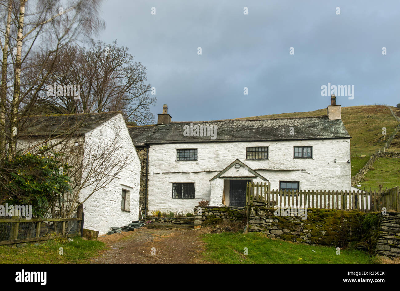 Old Farmhouse at Watendlath Lake District Stock Photo