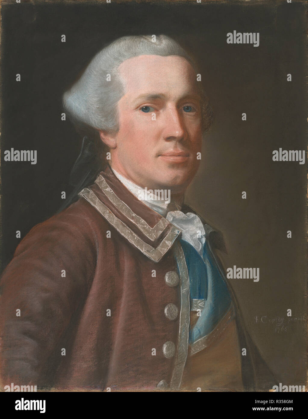 John Temple. Dated: 1765. Dimensions: overall: 59.7 x 40 cm (23 1/2 x 15 3/4 in.). Medium: pastel on paper mounted on canvas. Museum: National Gallery of Art, Washington DC. Author: John Singleton Copley. Stock Photo