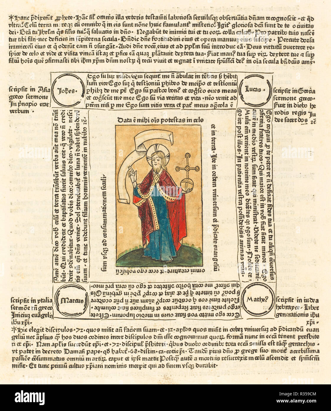 Christ As Salvator Mundi Dated C 1475 Medium Hand Colored Woodcut Museum National Gallery Of Art Washington Dc Author German 15th Century Stock Photo Alamy