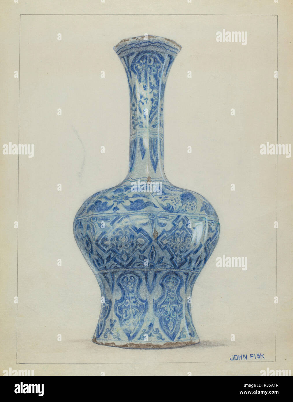 Porcelain Vase. Dated: 1936. Dimensions: overall: 29.4 x 22.3 cm (11 9/16 x 8 3/4 in.). Medium: watercolor, graphite, and colored pencil on paper. Museum: National Gallery of Art, Washington DC. Author: John Fisk. Stock Photo