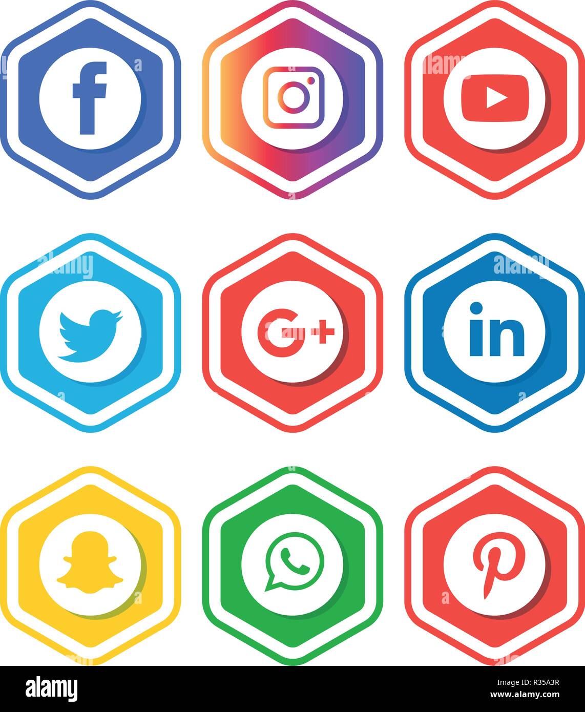 Social Media Icons Set Logo Vector Illustrator Facebook Instagram Twitter Whatsapp Communication Google Plus Device Youtube Smart Phone Net Stock Vector Image Art Alamy