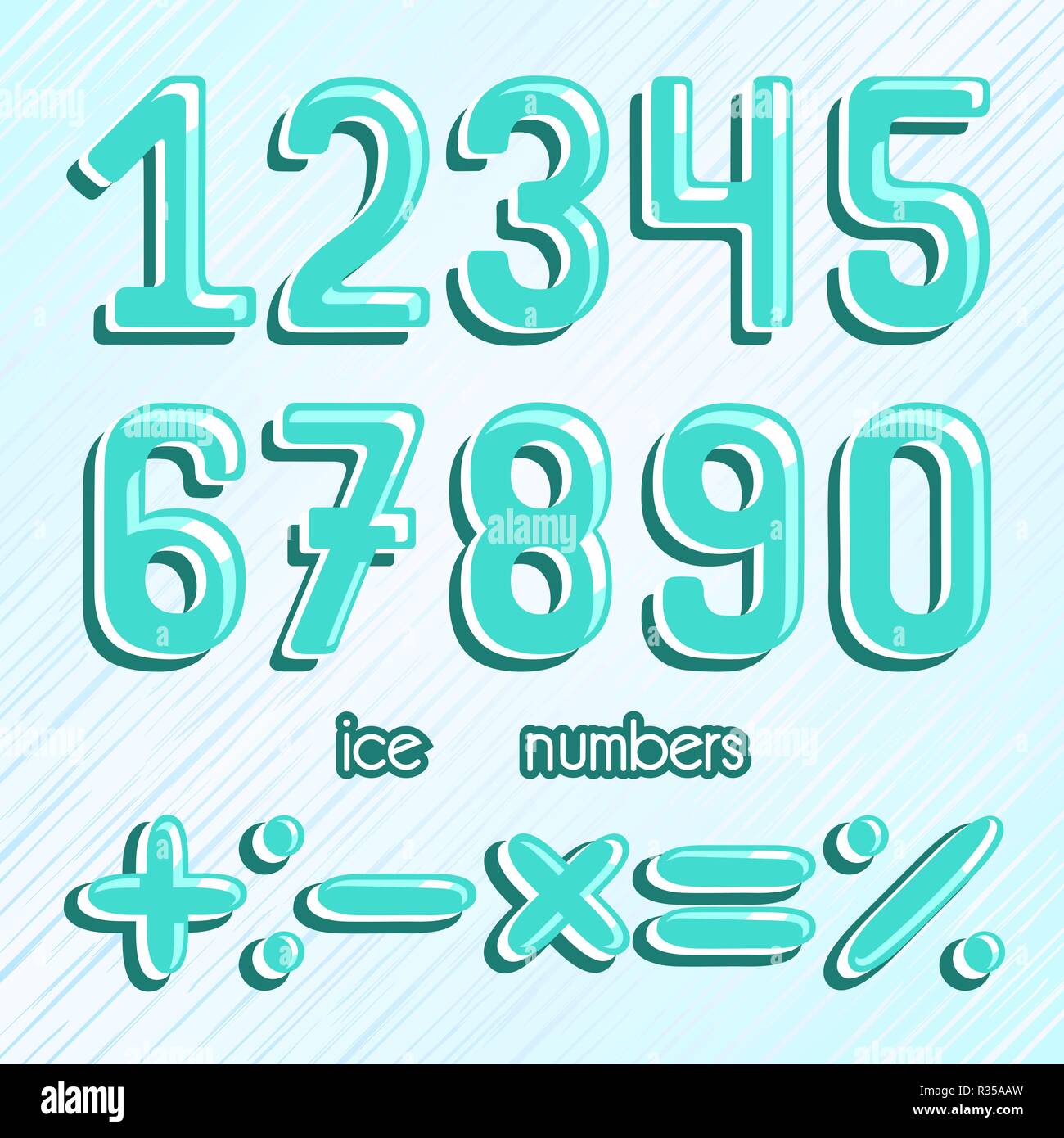 Numbers set. Ice numbers. Frozen numbers. Vector clipart Stock Vector Image & Art Alamy