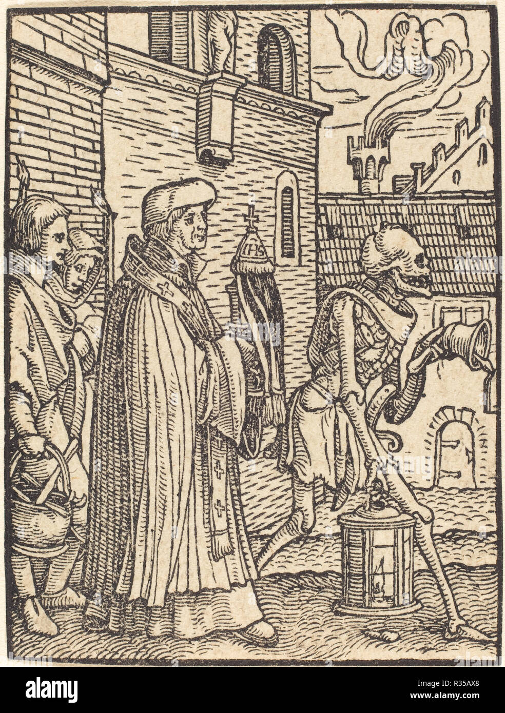 Parish Priest. Medium: woodcut. Museum: National Gallery of Art, Washington DC. Author: Hans Holbein the Younger. Stock Photo