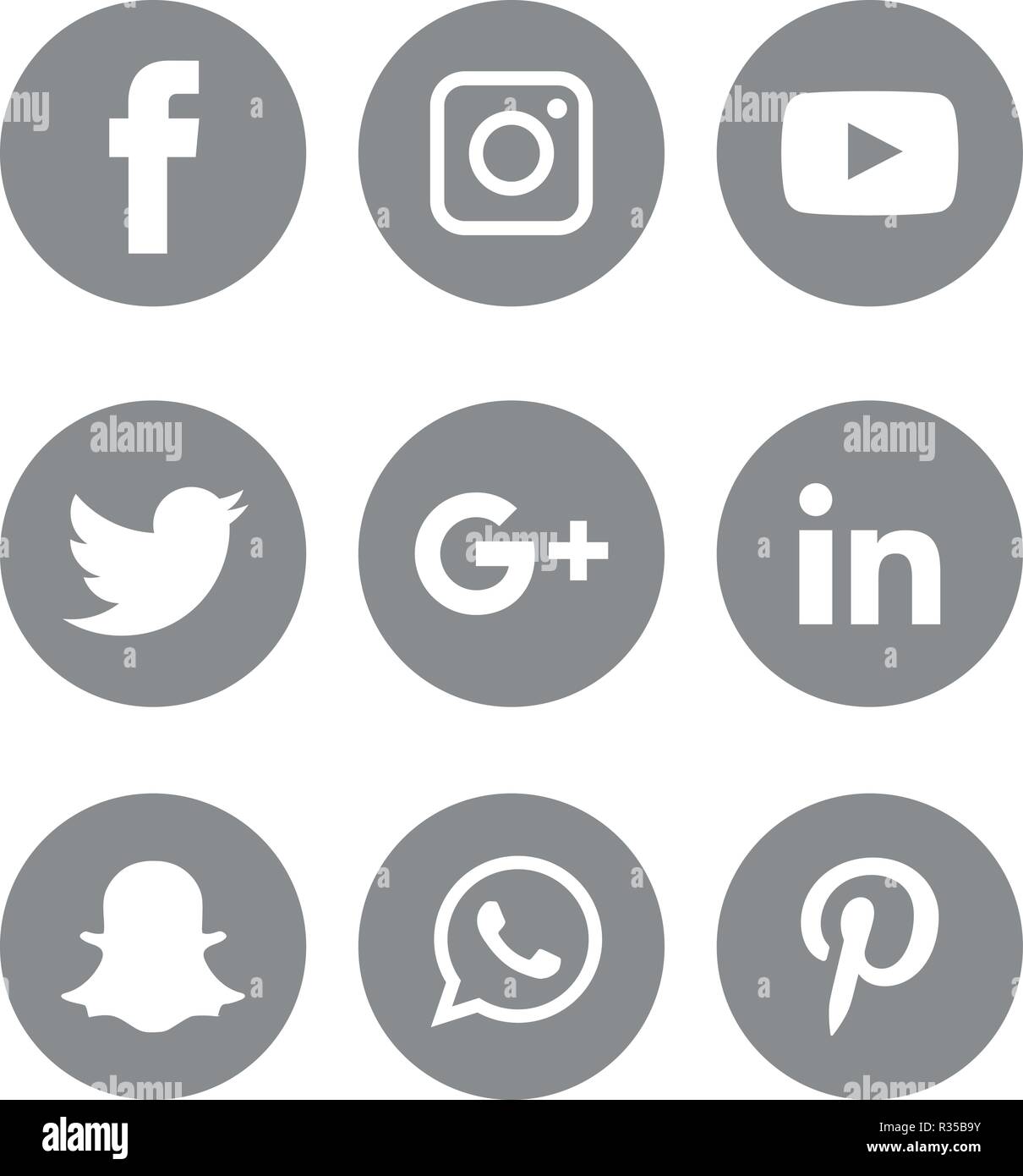 Social media icons set Logo Vector Illustrator, facebook, instagram,  twitter, whatsapp, communication, google plus, device, youtube, smart,  phone, net Stock Vector Image & Art - Alamy