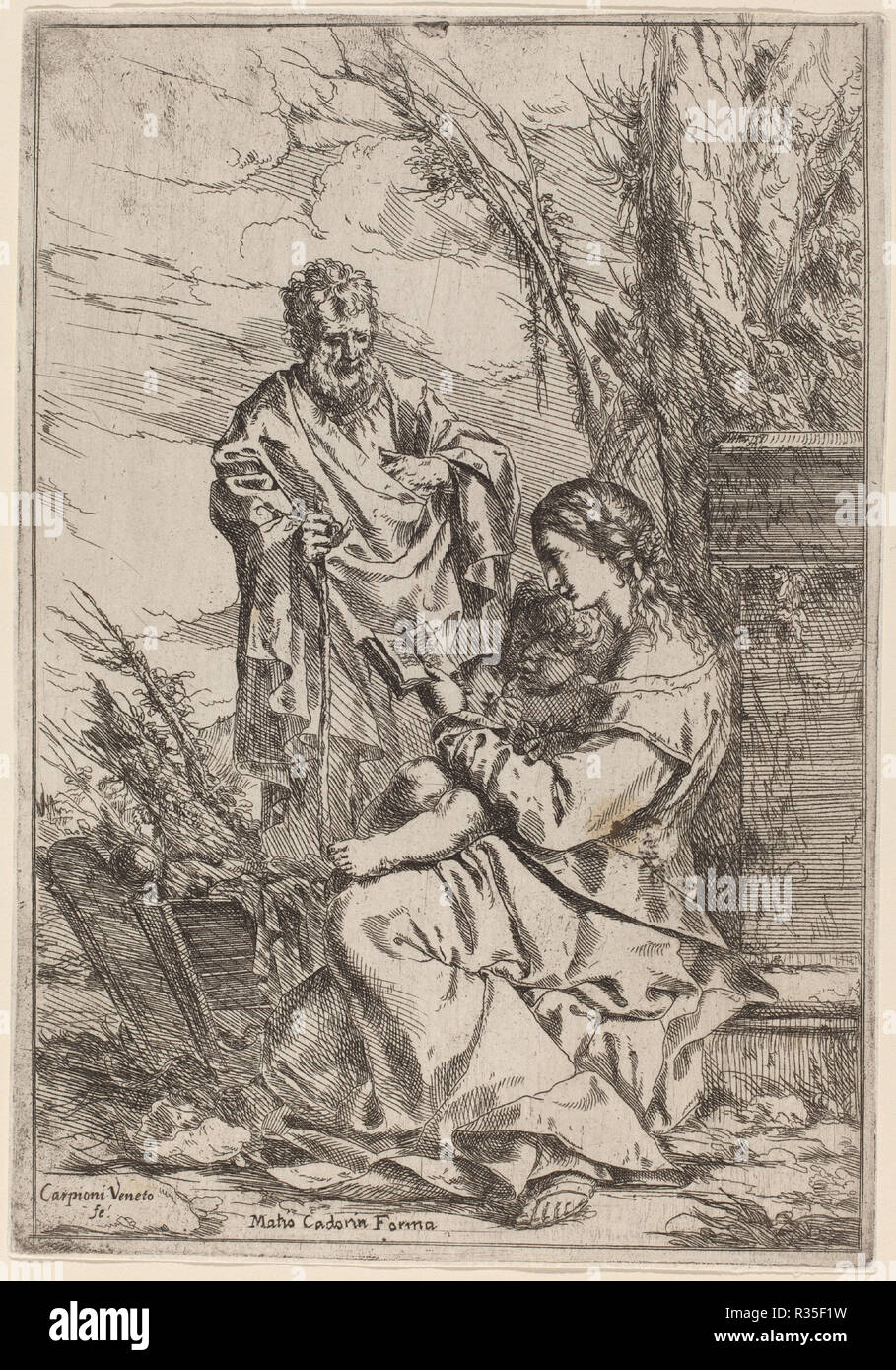 Holy Family with the Virgin Reading. Medium: etching on laid paper ...