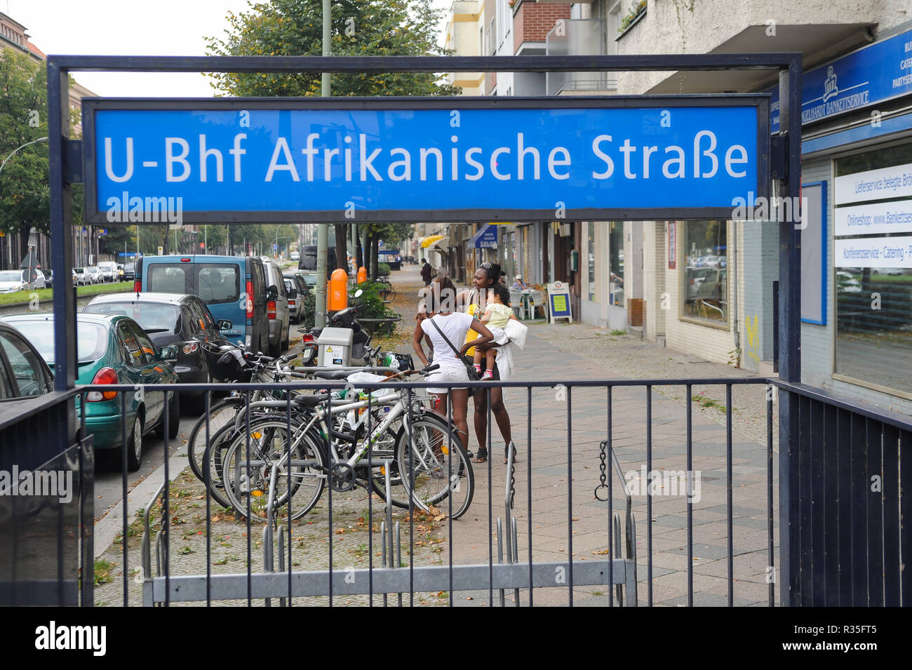 03.10.2011, Berlin, Germany, Europe - Entrance to the underground metro station Afrikanische Strasse in Berlin-Wedding. Stock Photo
