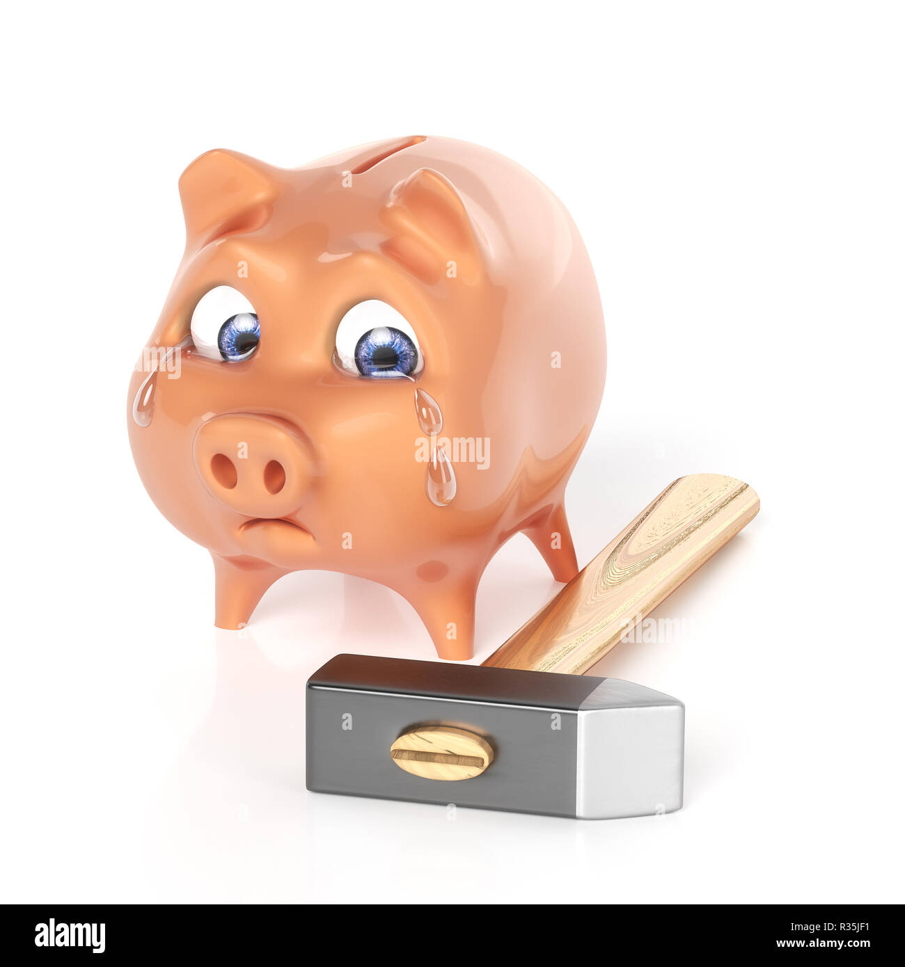 piggy bank crying Stock Photo - Alamy