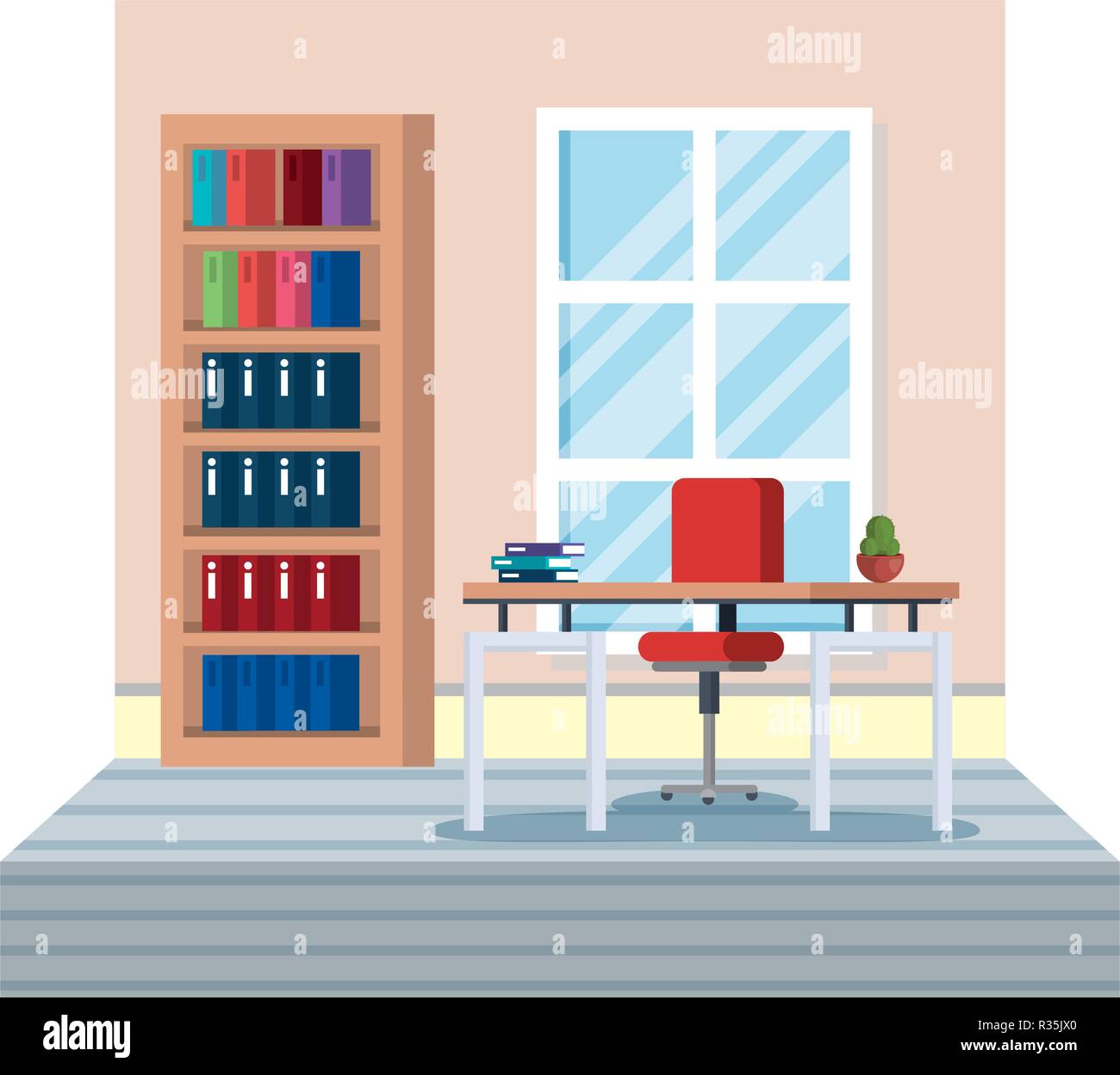 workplace office scene icon vector illustration design Stock Vector ...