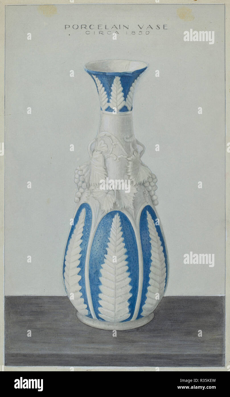 Vase. Dated: c. 1938. Dimensions: overall: 28.7 x 18 cm (11 5/16 x 7 1/16 in.). Medium: watercolor, graphite, gouache, and pen and ink on paper. Museum: National Gallery of Art, Washington DC. Author: Cleo Lovett. Stock Photo