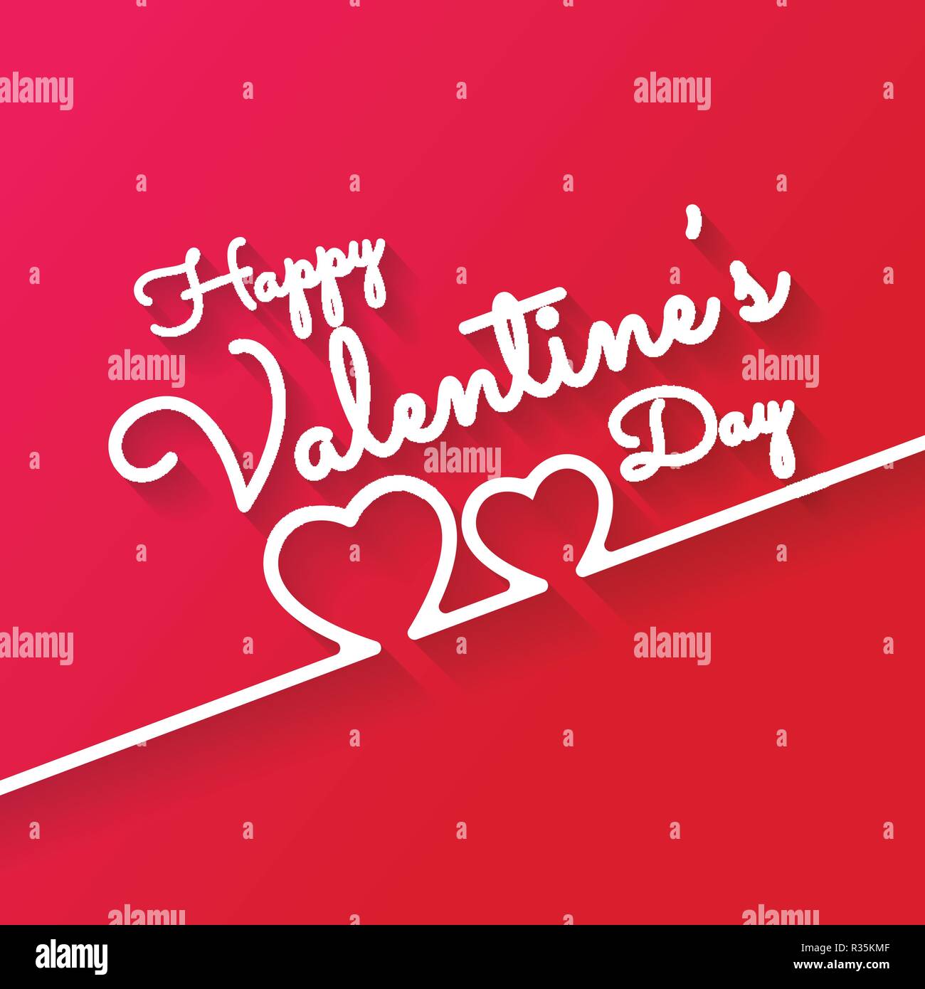 Happy Valentines Day romantic greeting card, modern lettering design ...