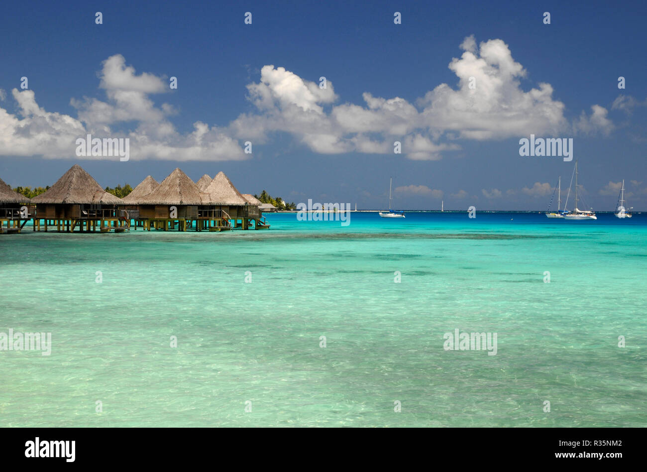 water bungalows Stock Photo