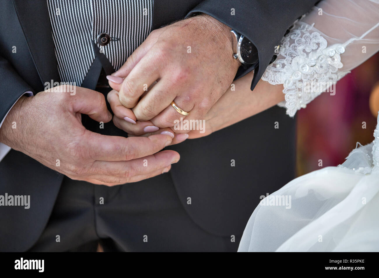 Exchange of wedding rings stock photo alamy