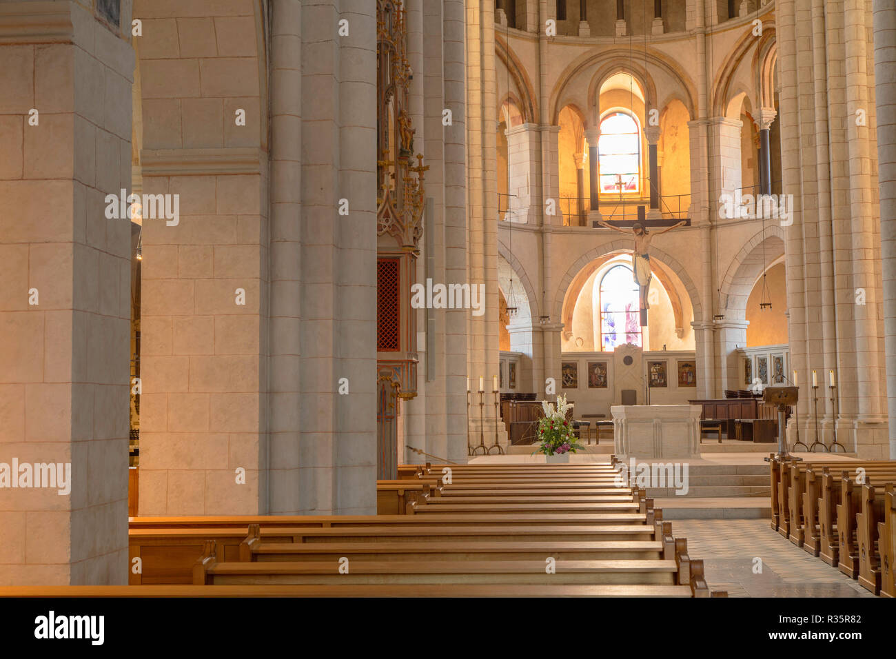 Interior of Cathedral (Dom), Limburg, Hesse, Germany Stock Photo