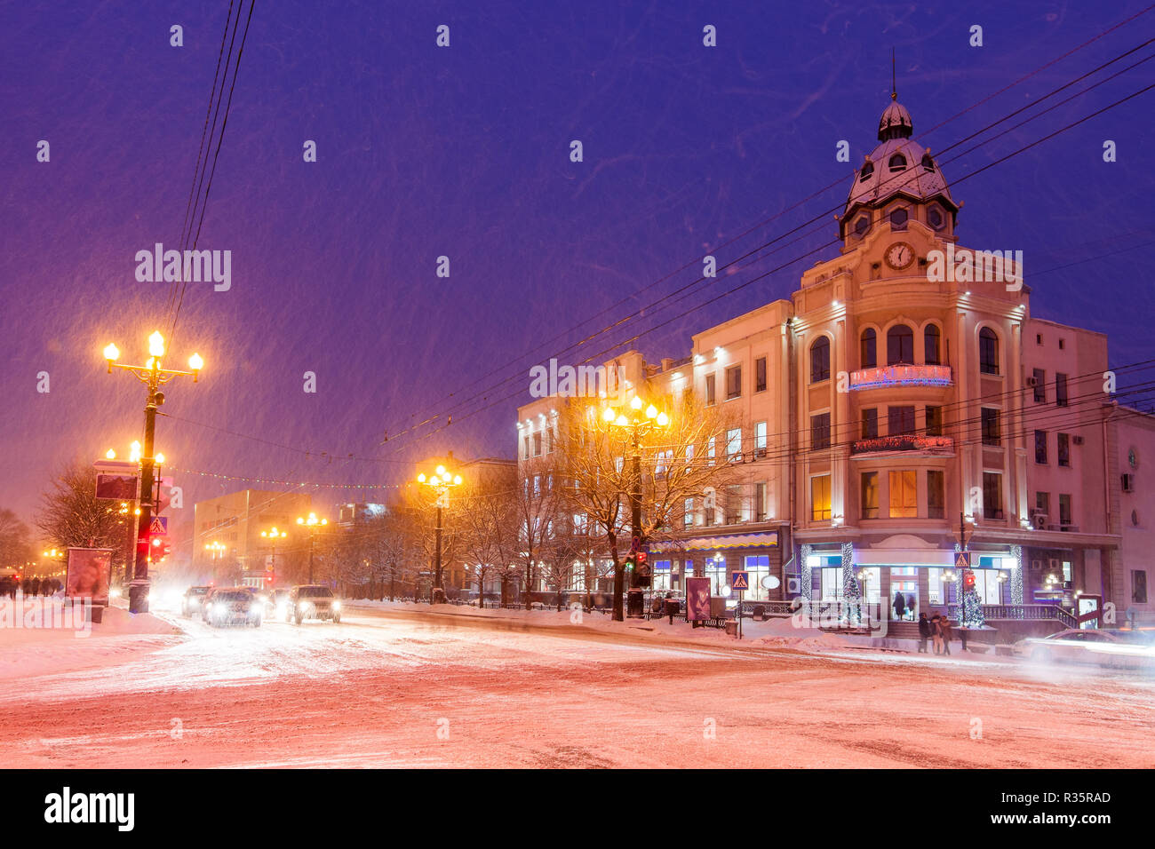 Winter view of Khabarovsk, Russia Stock Photo - Alamy