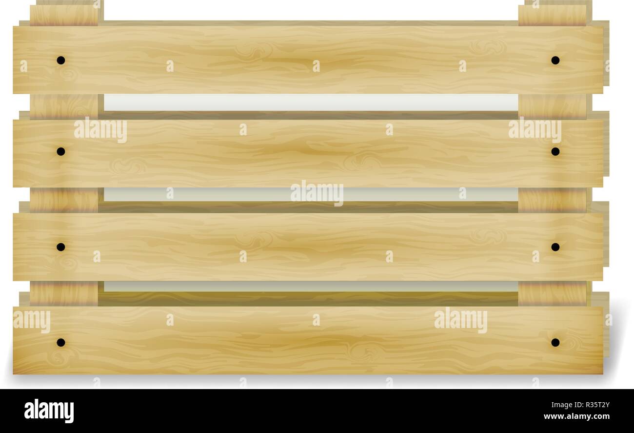 Vector illustration of a wooden box Stock Vector