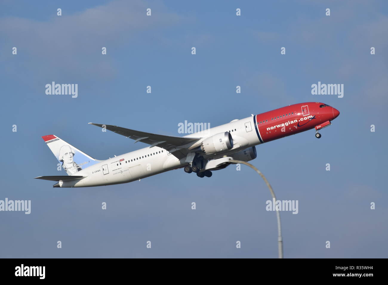 Norwegian.com Airlines 787 + prop Stock Photo