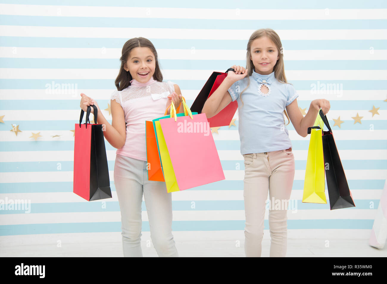 small girls shopping