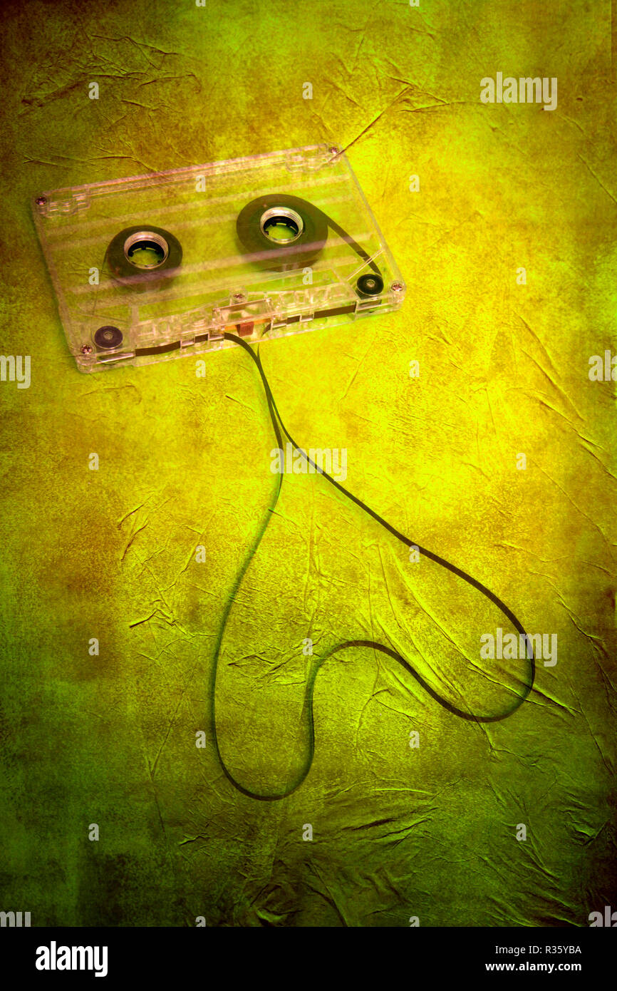 Transparent audio cassette Stock Photo