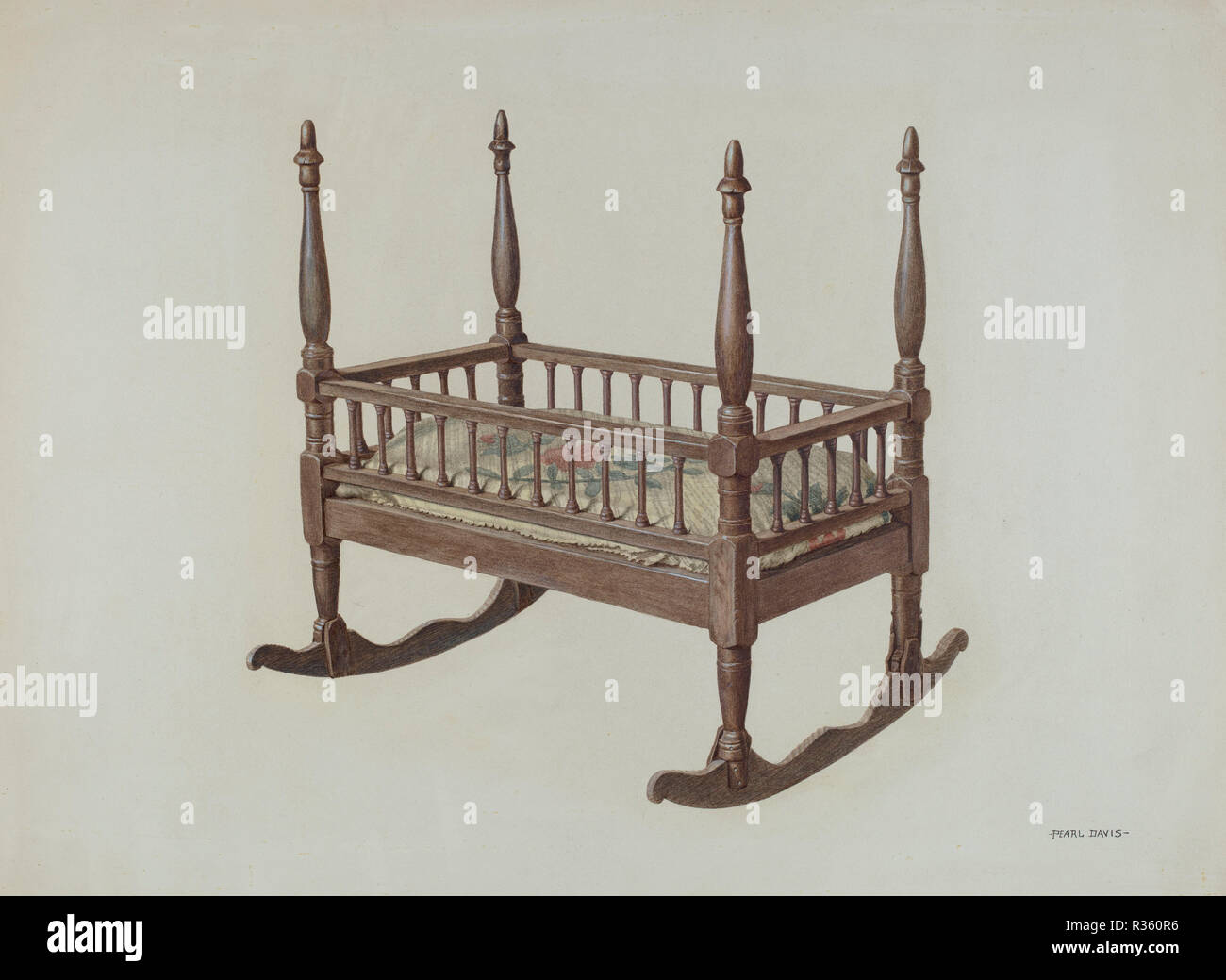 Cradle. Dated: c. 1939. Dimensions: overall: 35.5 x 45.7 cm (14 x 18 in ...
