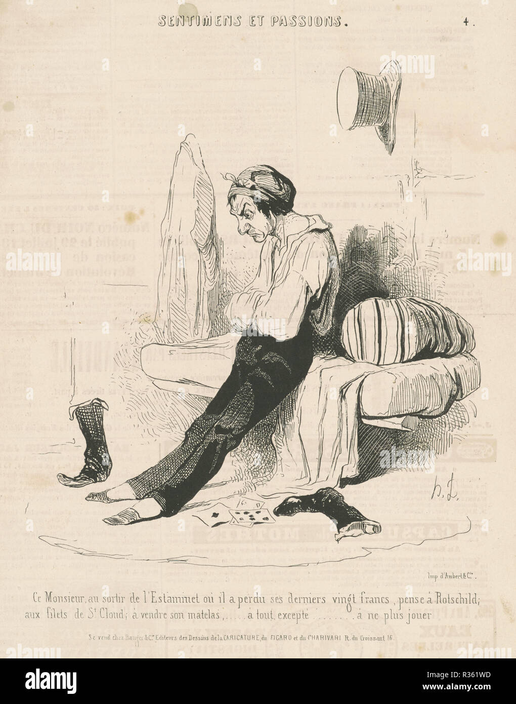 Ce monsieur, au sortier de l'estaminet ... Dated: 19th century. Medium: lithograph. Museum: National Gallery of Art, Washington DC. Author: HONORÉ DAUMIER. Stock Photo