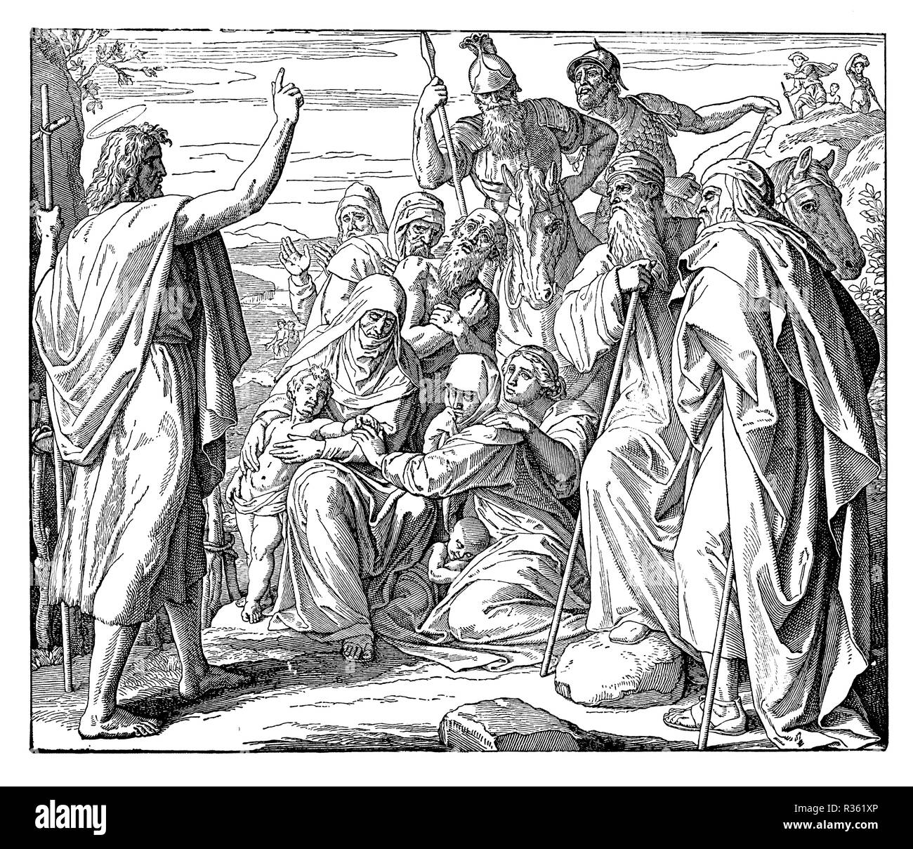 Johannes penitential sermon, Julius Schnorr von Carolsfeld Stock Photo ...