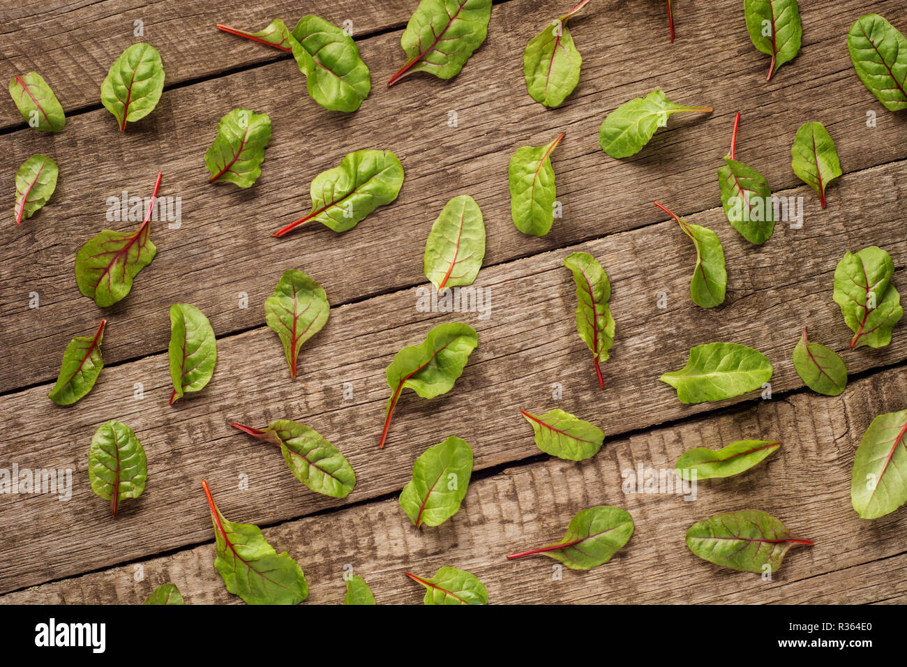 Organic food.Frame from ingredients for salad on old, rustic, woodn table Stock Photo