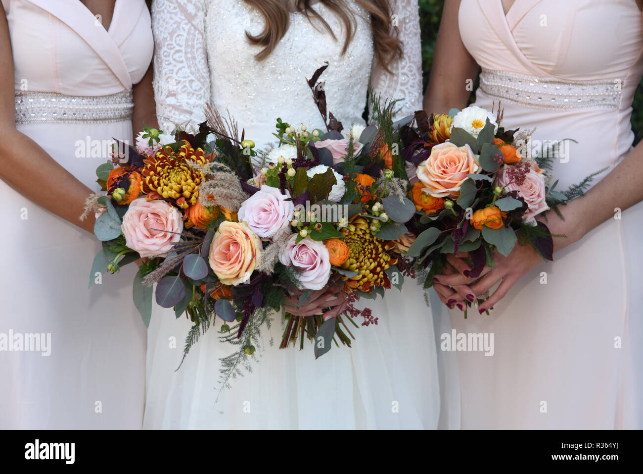 Bides and bridesmaids Flowers Stock Photo