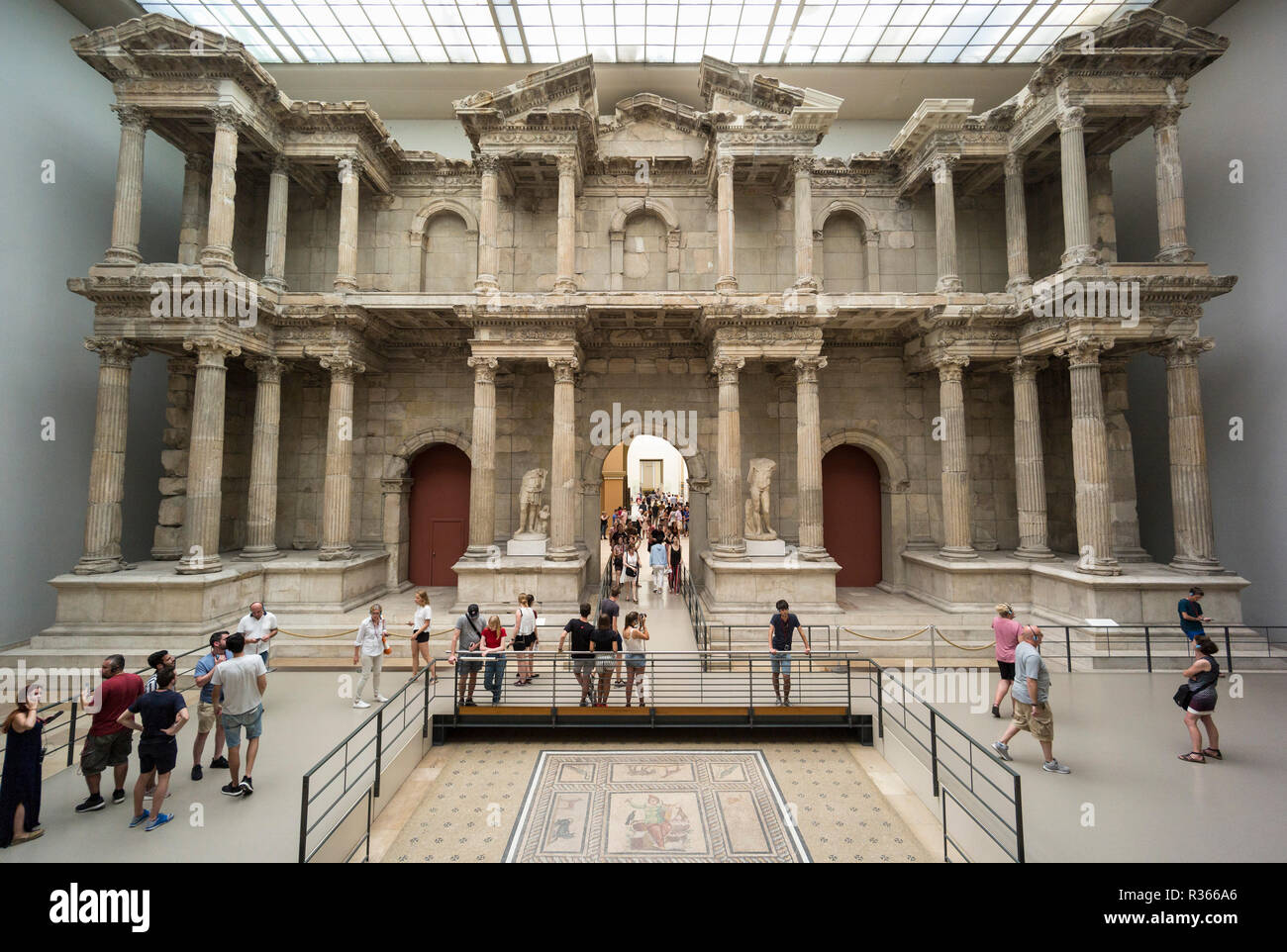 Berlin. Germany. Pergamon Museum. Reconstruction of the Roman market gate of Miletus (ca. 100 AD). Stock Photo