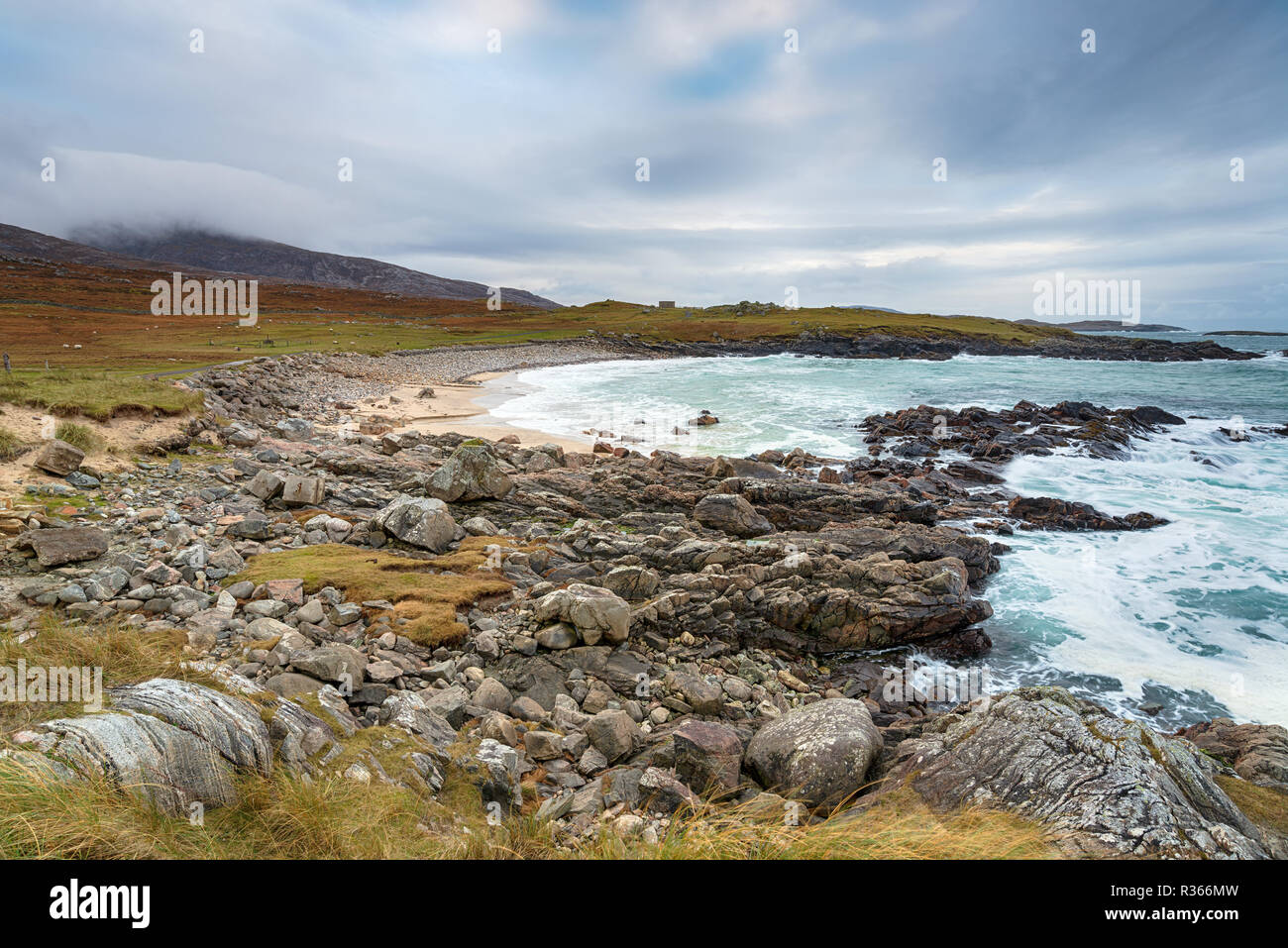 The beach at Mealsita, a remote location on the Isle of Lewis in the Outer Hebrides Stock Photo