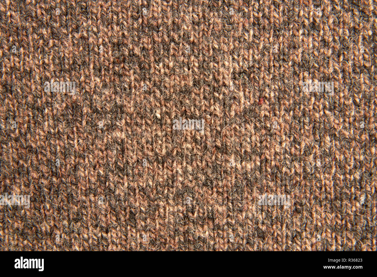 Brown knitted fabric textile texture close up Stock Photo