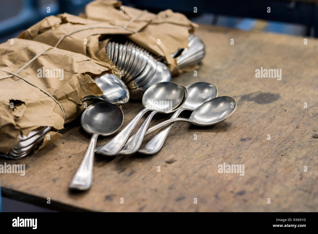 Dessert Spoons, soup Cutlery Jewellery making factory, Irelands Newbridge Silverware, metal