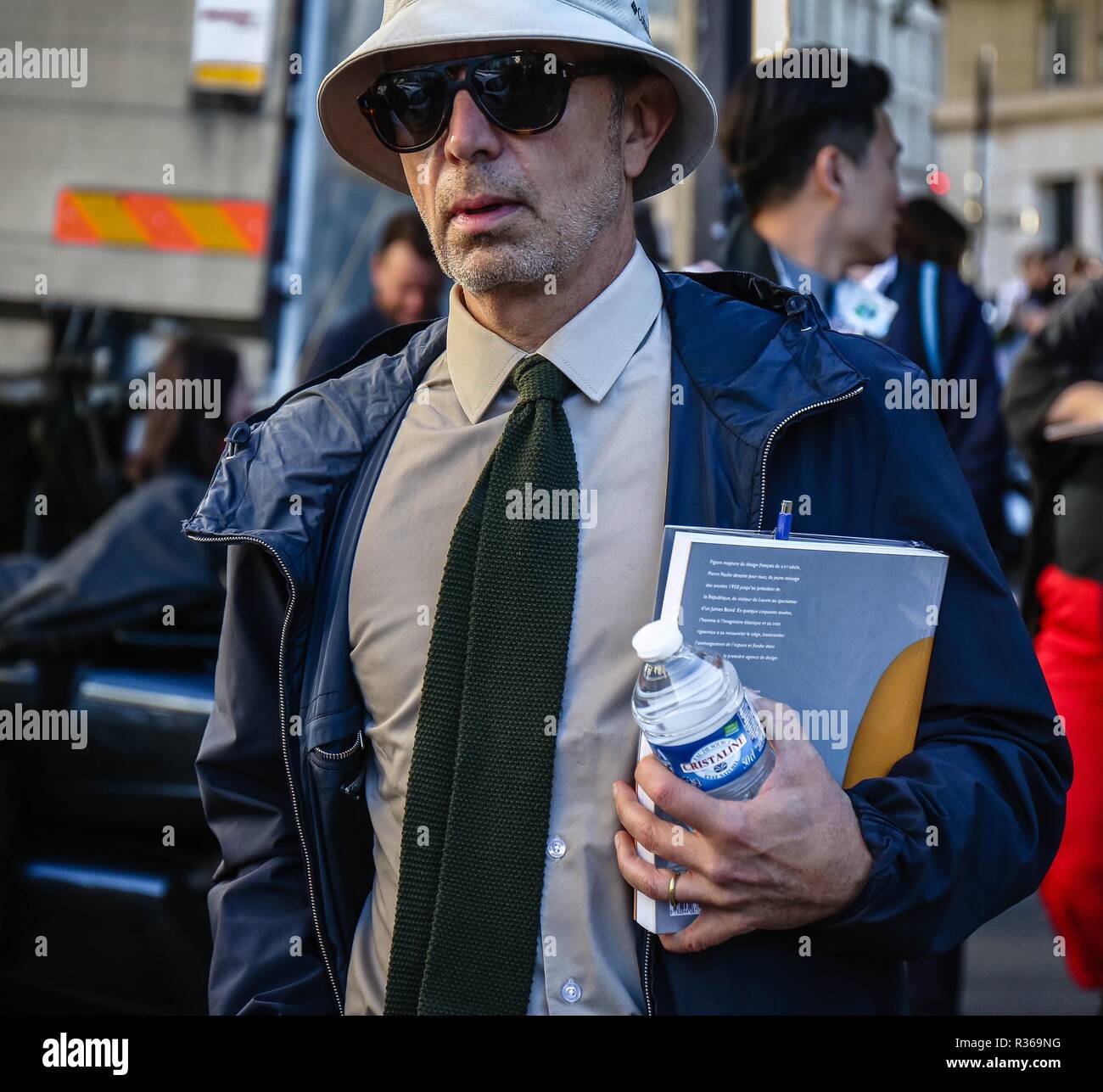 PARIS, France- September 27 2018: Men on the street during the Paris Fashion Week. Stock Photo