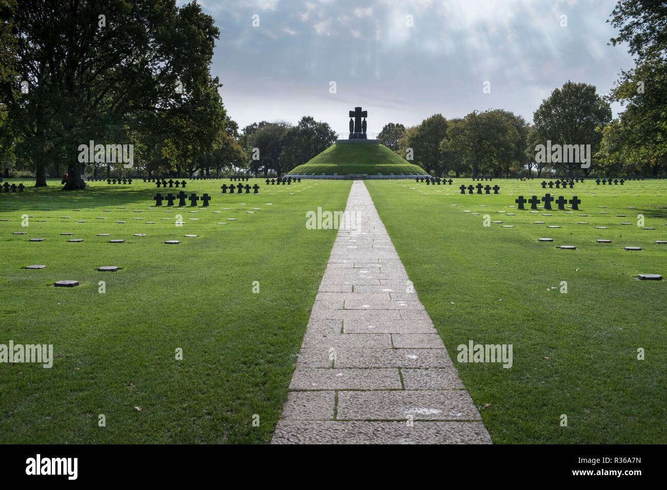 La Cambe German war cemetery, La Cambe, Normandy, France Stock Photo