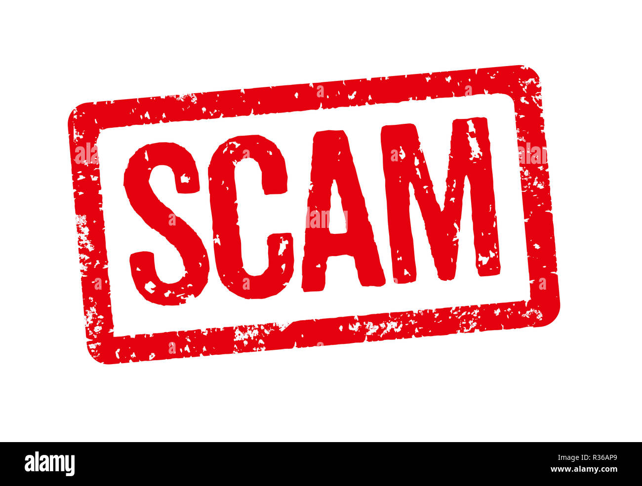 red stamp - scam Stock Photo