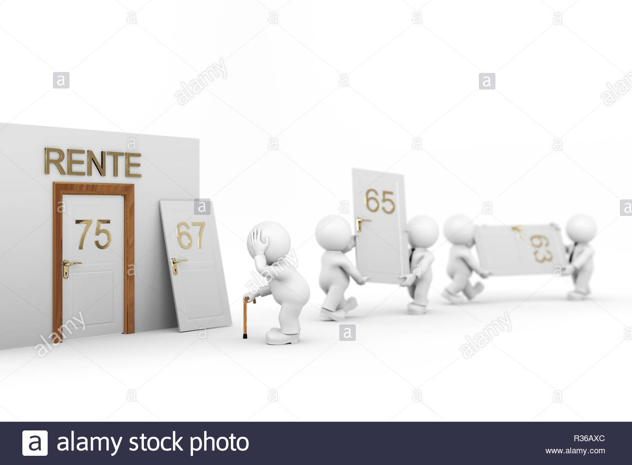 pension at 75 Stock Photo