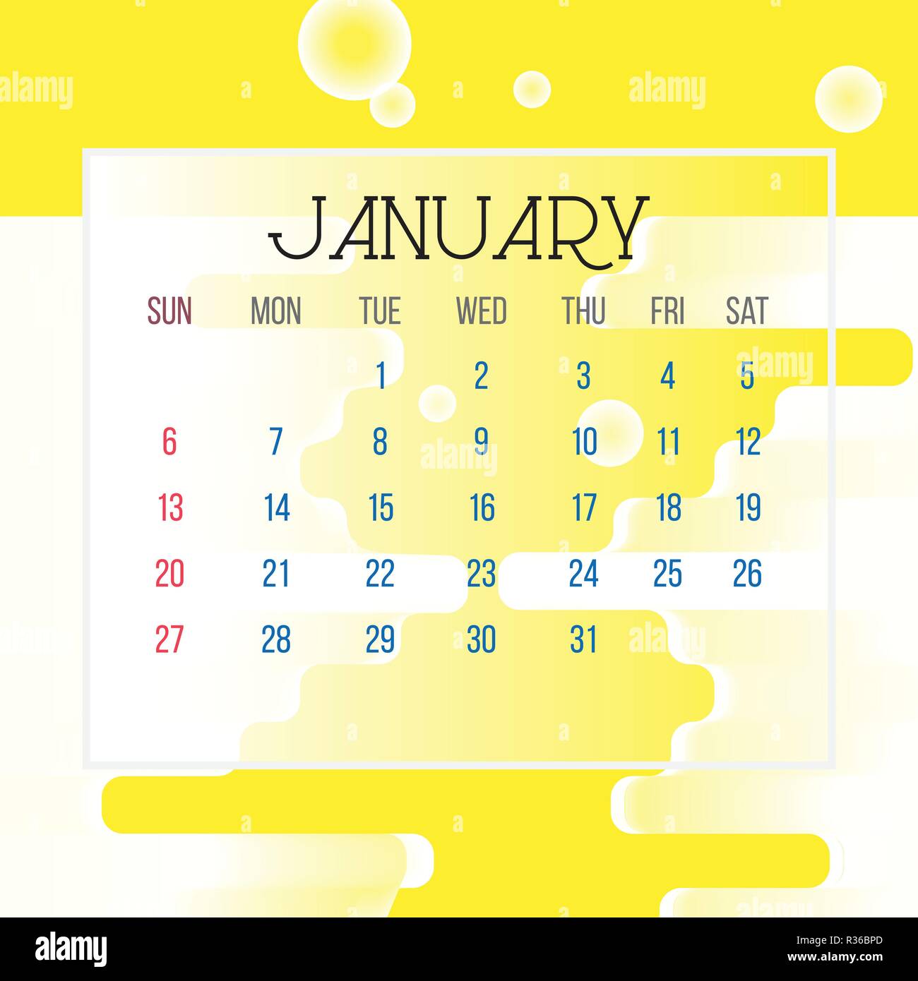 January 2019 Calendar Leaf - Illustration. Vector graphic page with ...