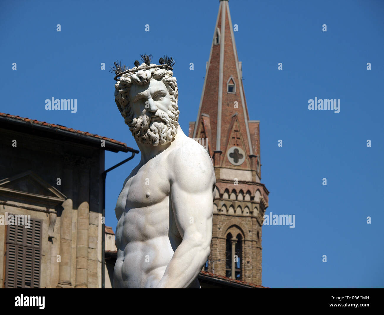 Florence - Statue of Neptune Stock Photo - Alamy